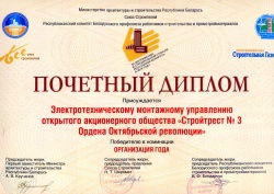 Почетный диплом победителя в номинации «Организация года»