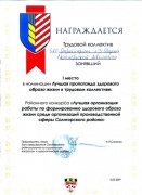 Диплом за первое место в номинации &quot;Лучшая пропаганда здорового образа жизни в трудовом коллективе&quot; районного смотра-конкурса &quot;Лучшая организация работы по формированию здорового образа жизни среди организаций производственной сферы Солигорского района&quot;  